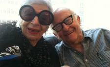 Albert Maysles with Iris Apfel, the subject of his film Iris